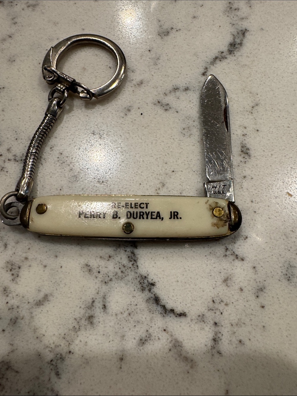White Promotional Keychain Pocket Knife